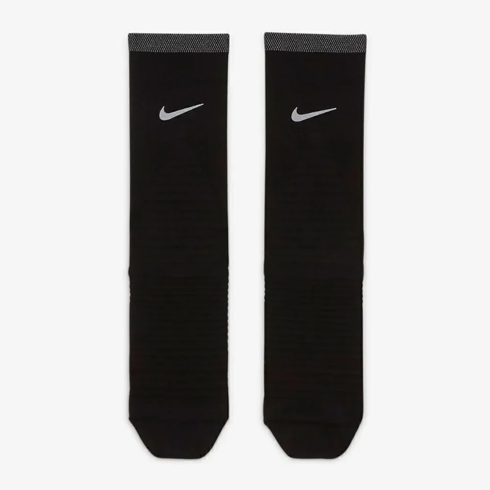 Nike Spark Lightweight Crew Running Socks Black Silver Men's M 6.5-8 Brand New